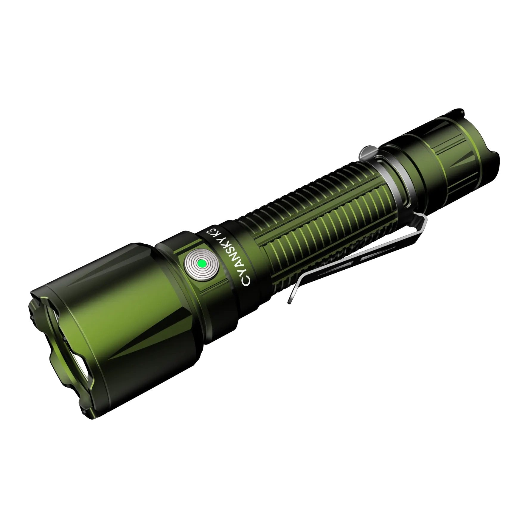 Kynko Flashlight Cyansky K3 V2.0 Long Range Tactical Flashlight 2000 Lumens (Green ...