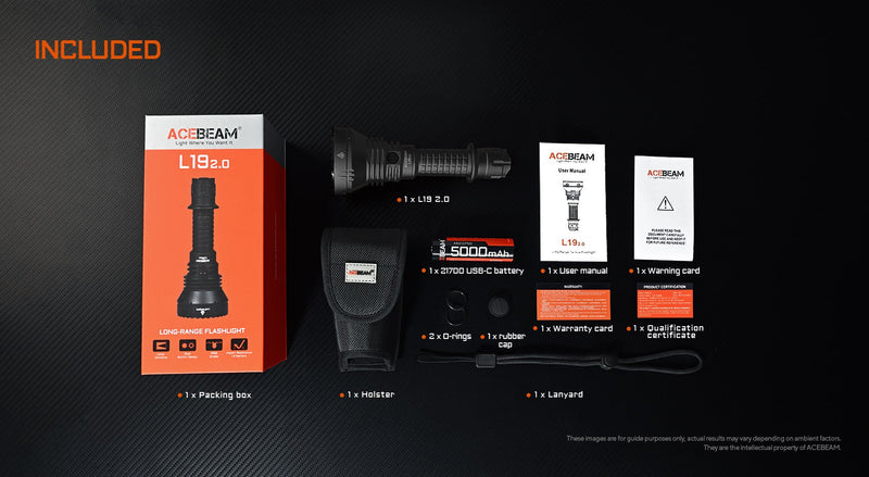 L19 2.0 Long Range Flashlight (Desert) - Osram KW CULPM1.TG - White LED Max Output: 1650 Lumens