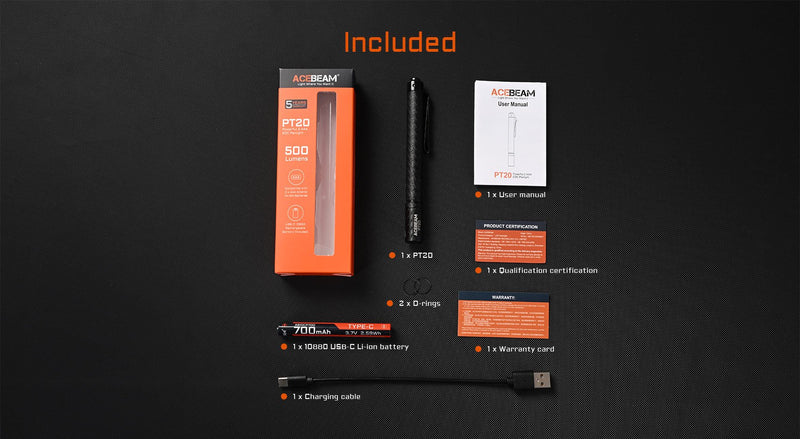 Acebeam PT20 Portable EDC Penlight HL4X 6500K LED (Copper Limited Edition)