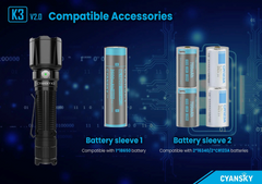 Cyansky K3 V2.0 Long Range Tactical Flashlight (Leopard Camo) 2000 Lumens