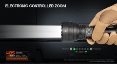 Acebeam W35 LC DEL Zoom LEP Flashlight 800 Lumens