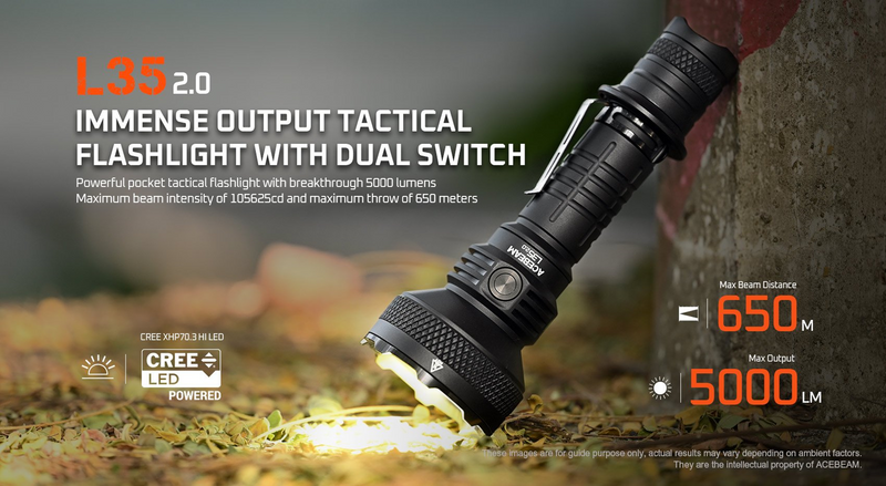 Acebeam L35 2.0 Tactical Flashlight CREE XHP70.3 HI 5000 Lumens