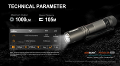 Acebeam Pokelit AA EDC Flashlight (Gray) 1000 Lumens