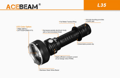 Acebeam L35 Tactical Flashlight 5000 Lumens (Dark Green 1st Gen)