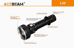 Acebeam L35 Tactical Flashlight 5000 Lumens (Dark Green)