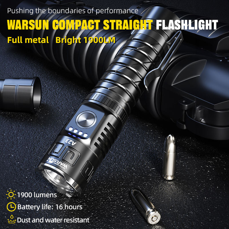 anker ultra bright tactical flashlight with 1300 lumens rechargeable Warsun A23 Multifunctional Flashlight 1000+ Lumens – BrightLumenshop.com