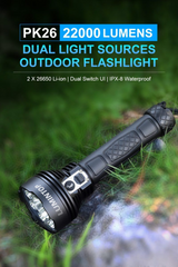 Lumintop PK26 Dual Light Source Search Flashlight  22000 Lumens