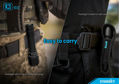 Cyansky K3 V2.0 Long Range Tactical Flashlight (Leopard Camo) 2000 Lumens