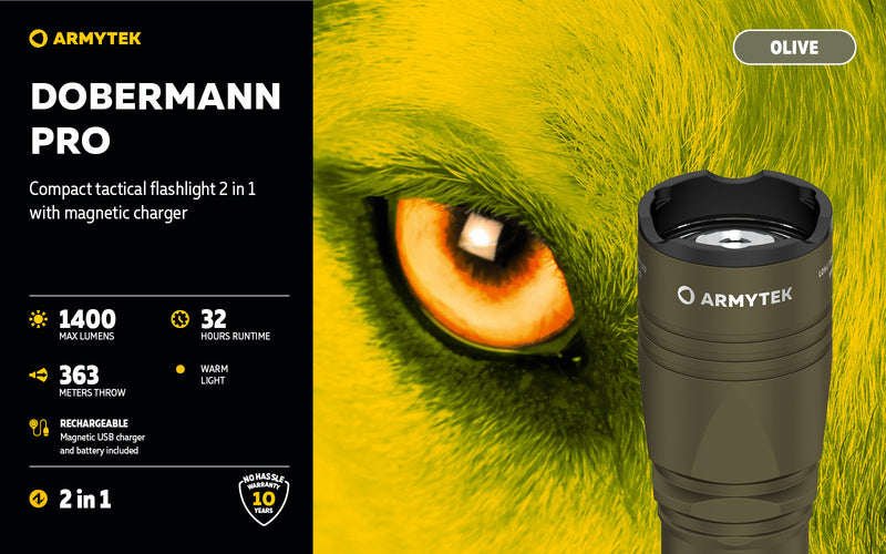 Armytek Dobermann Pro Magnet USB Olive (Warm)