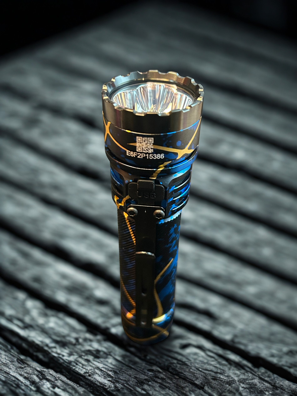 Acebeam E75 High-performance Quad-Core EDC Flashlight (Black&Blue Camo) Limited Edition