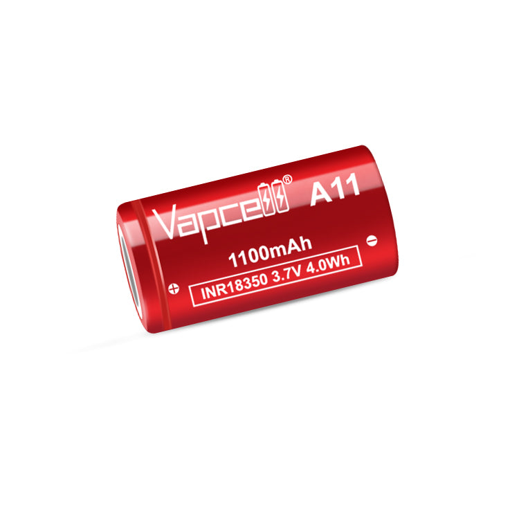 Vapcell A11 18350 1100mah 10A Flat Top Rechargeable Battery