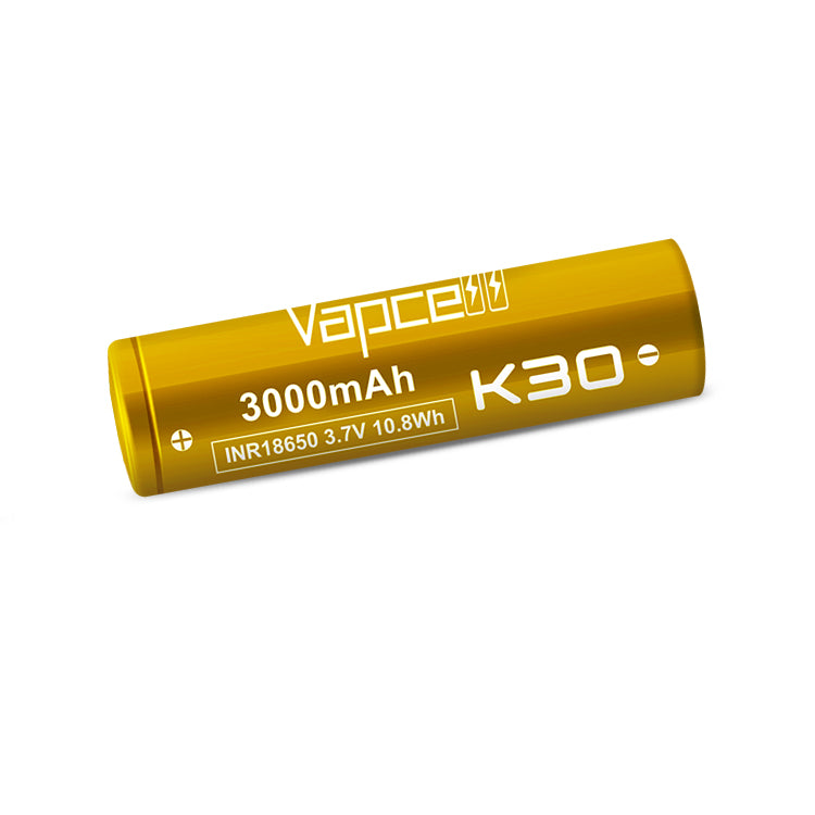 Vapcell 18650 K30 3000mAh 15A Rechargeable Flat Top Battery