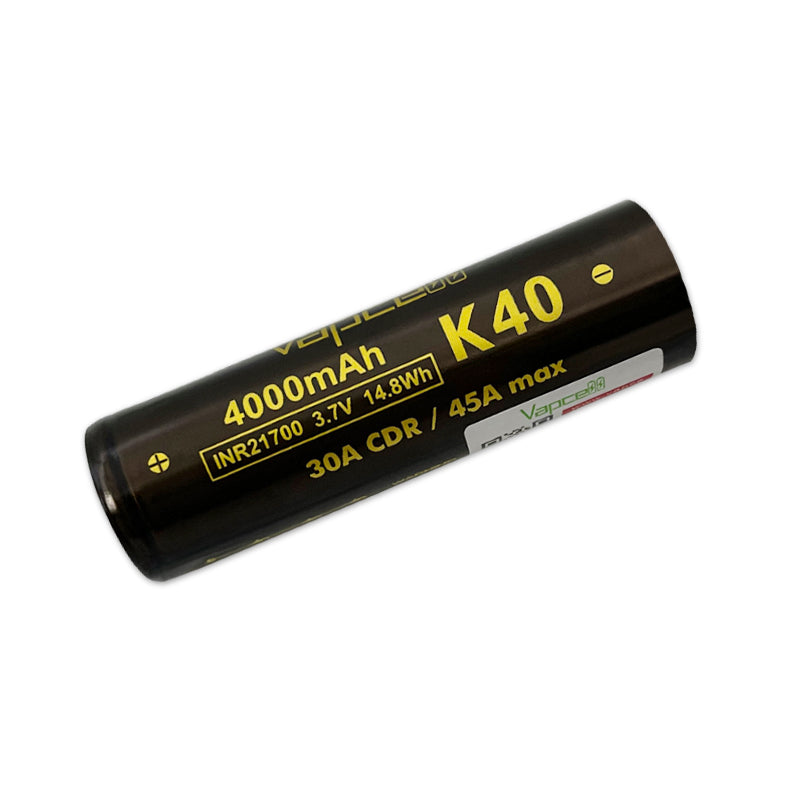 Vapcell K40 21700 4000mah 30A/45A Flat Top Rechargeable Battery