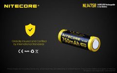 Nitecore NL1475R 750mAh 14500 Micro-USB Rechargeable Battery