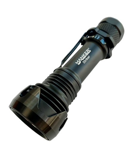 Manker Striker Black Flashlight + USB Type-C Rechargeable 18650 Battery 2300 Lumens