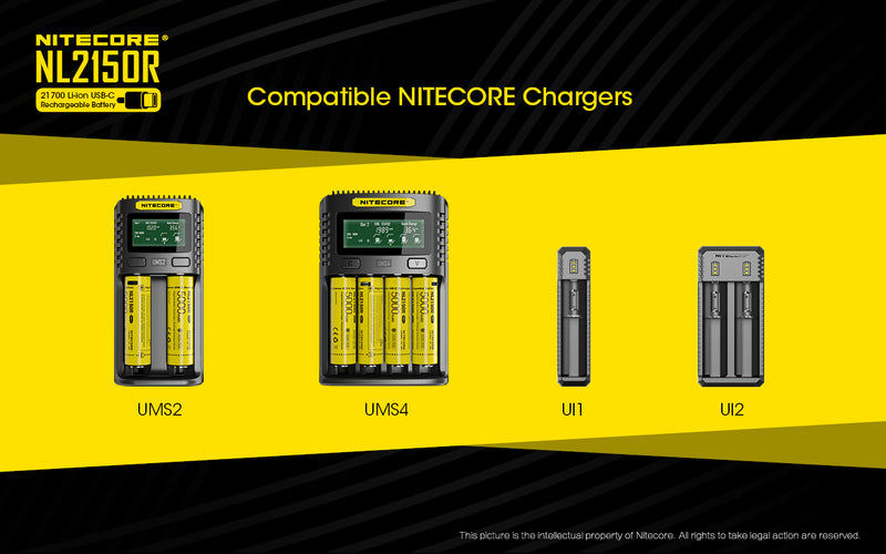 Nitecore NL2150R 5000mAh USB-C Rechargeable 21700 Battery