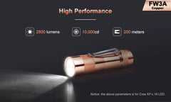 Lumintop FW3A Copper 2800 Lumens Nichia 219C