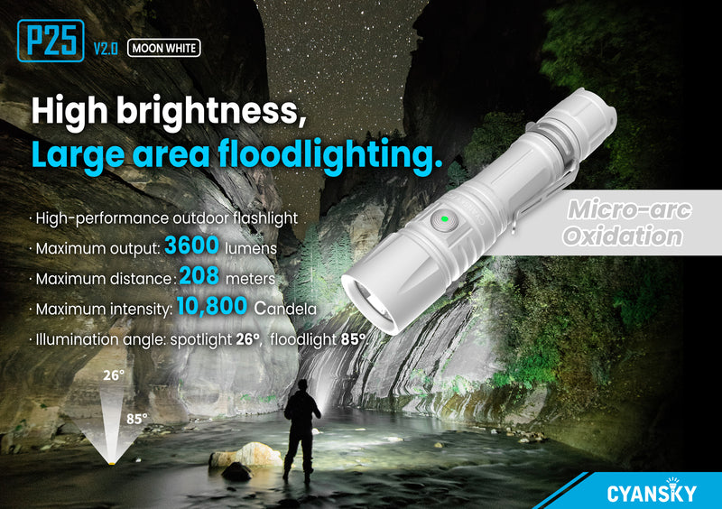 Cyansky P25 V2.0 3600 Lumens (White) Micro-Arc Oxidation