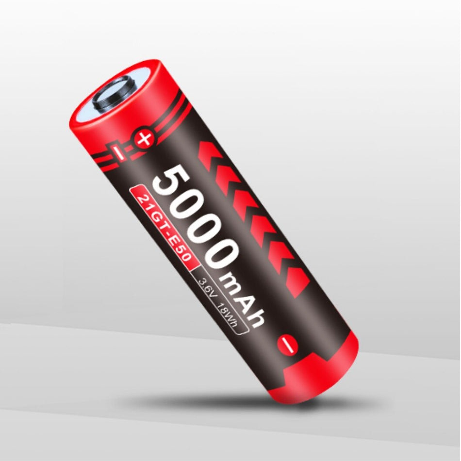 Klarus 21GT-E50 INR 21700 5000mAh 3.6V Protected High-Drain Lithium Ion (Li-ion) Button Top Battery