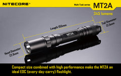 Nitecore MT2A 345 Lumen LED Flashlight - Uses 2x AA Batteries