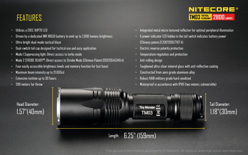 Nitecore TM03 2800 Lumens