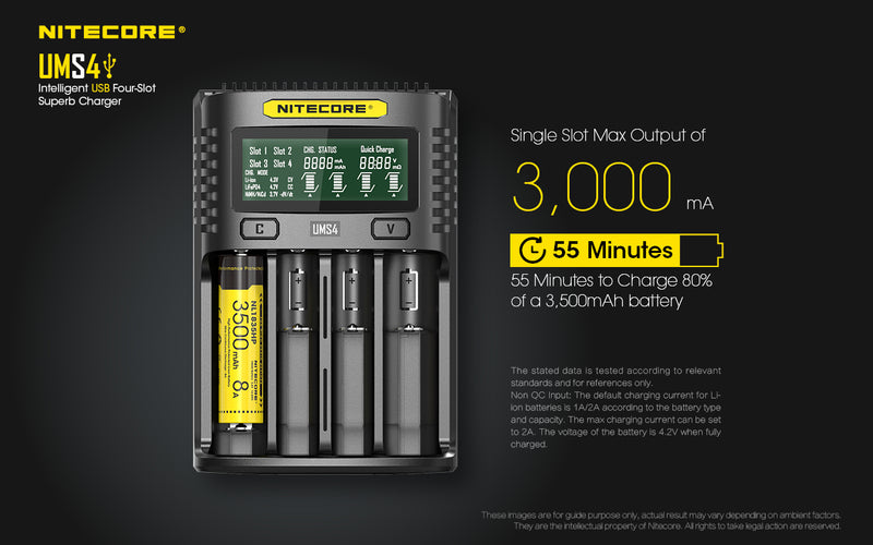 Nitecore UMS4 USB Four-Slot USB Fast Charger