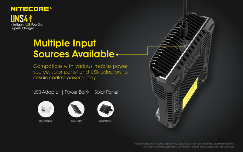 Nitecore UMS4 USB Four-Slot USB Fast Charger