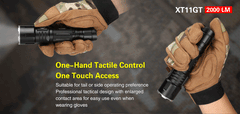 Klarus XT11GT Flashlight One Hand Control