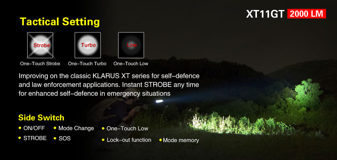 Klarus XT11GT Tactical Setting