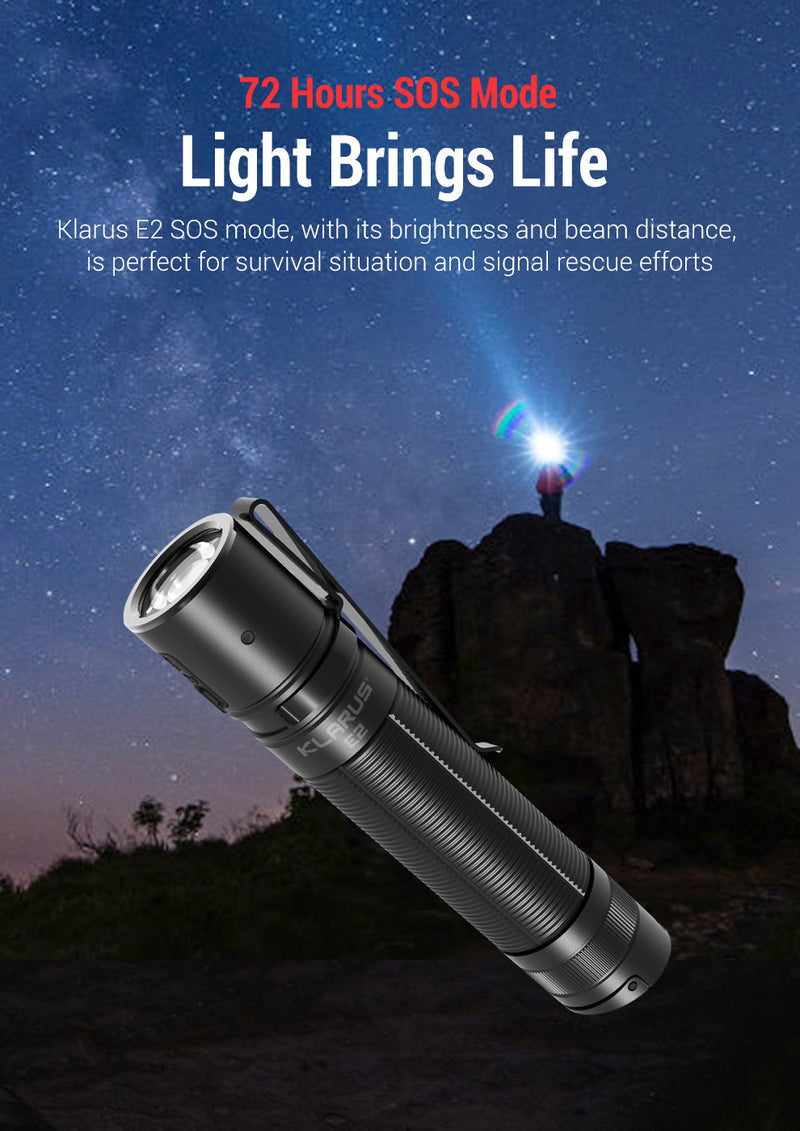 Klarus E2 EDC Flashlight 1600 Lumens