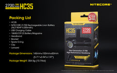 Nitecore HC35 Headlamp 2700 Lumens