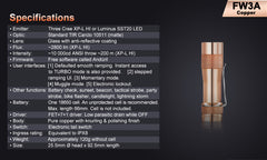 Lumintop FW3A Copper 2800 Lumens Nichia 219C