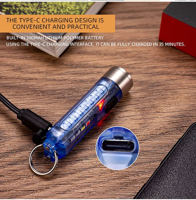 S11 Multi Function Keychain Flashlight (Clear)