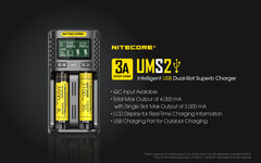 Nitecore UMS2 Intelligent USB Dual-Slot Charger