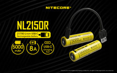 Nitecore NL2150R 5000mAh USB-C Rechargeable 21700 Battery