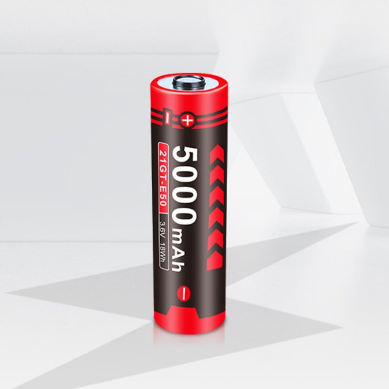 Klarus 21GT-E50 INR 21700 5000mAh 3.6V Protected High-Drain Lithium Ion (Li-ion) Button Top Battery