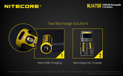 Nitecore NL1475R 750mAh 14500 Micro-USB Rechargeable Battery