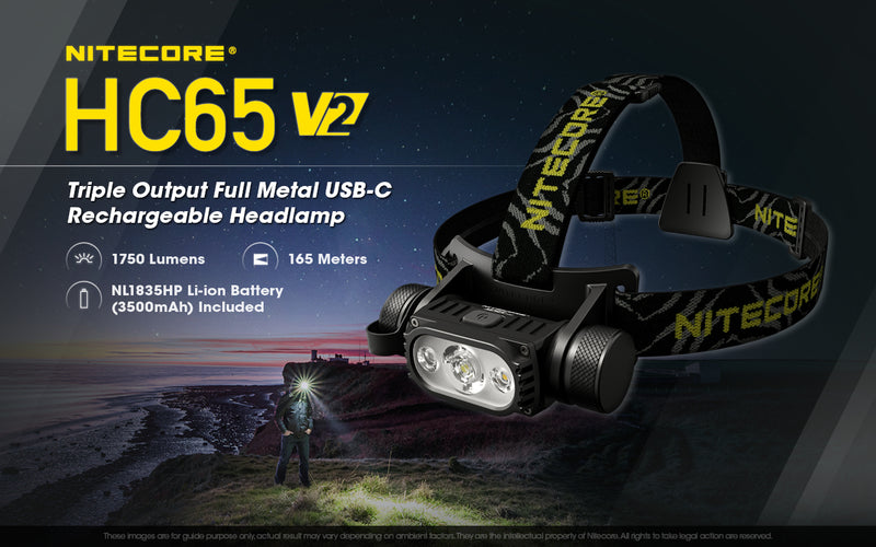 Nitecore HC65 V2 1750 Lumens USB-C Rechargeable Headlamp