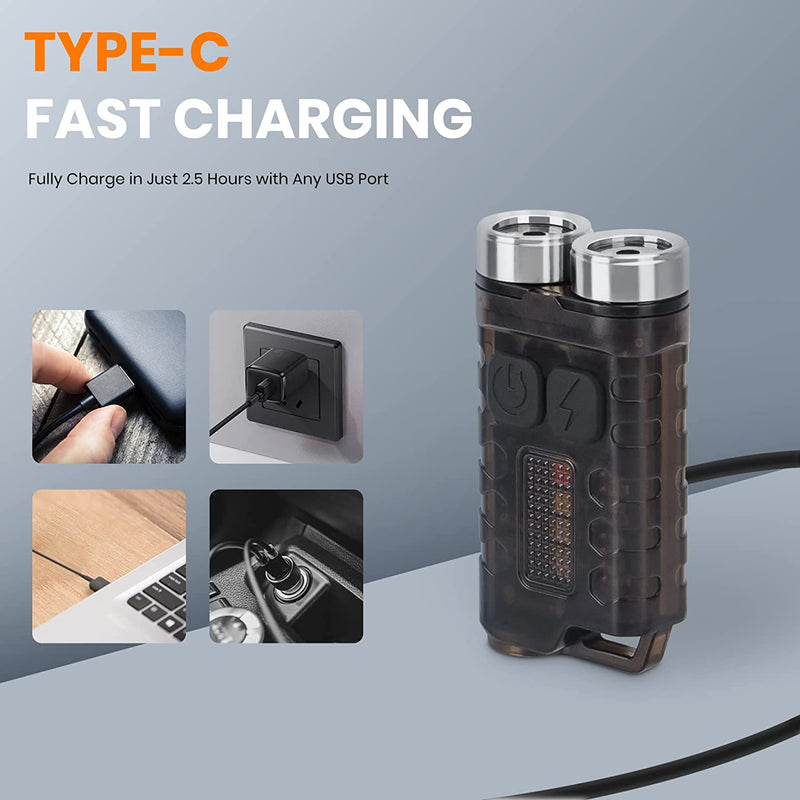 Boruit Model V3 EDC Multi-Functional Keychain Flashlight 900 Lumens