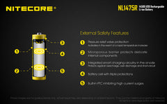 Nitecore NL1475R 750mAh 14500 Micro-USB Rechargeable Battery
