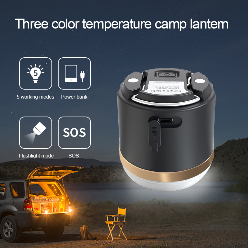 M1 Multifunctional LED Rechargeable Camping Light 7200mAh Li-Polymer Battery Bank 660 Lumens (White)