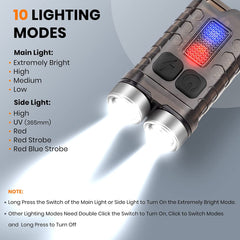 Boruit Model V3 EDC Multi-Functional Keychain Flashlight 900 Lumens