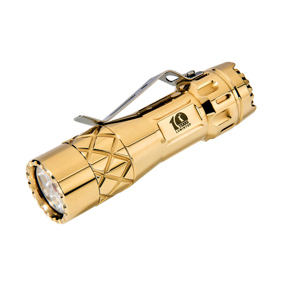 Lumintop LM10 Brass 10 Years Anniversary 1600 Lumens Flashlight Nichia 219C NW