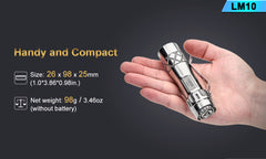 Lumintop LM10 10 Years Anniversary 2800 Lumens Titanium Flashlight Sandblasted
