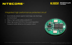 Nitecore NL1665R 650mAh 16340 Micro-USB Rechargeable Battery