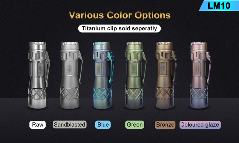 Lumintop LM10 10 Years Anniversary 2800 Lumens Titanium Flashlight Sandblasted