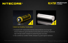 Nitecore NL1475R 750mAh 14500 Micro-USB Rechargeable Battery