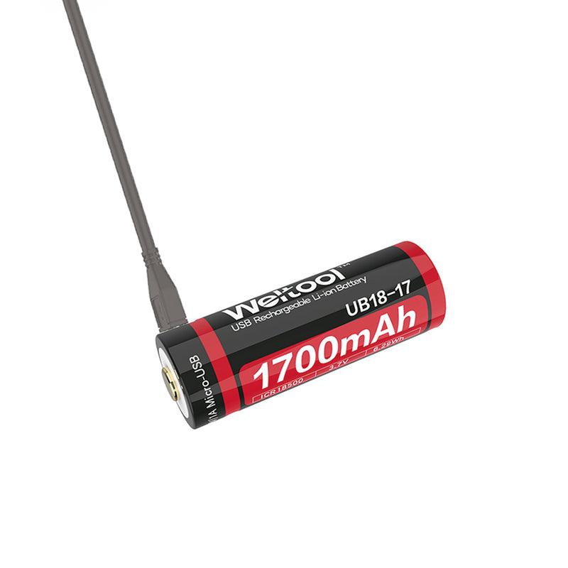 Weltool UB18-17 (18500) 1700mAh USB Rechargeable Li-ion Battery