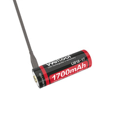 Weltool UB18-17 (18500) 1700mAh USB Rechargeable Li-ion Battery