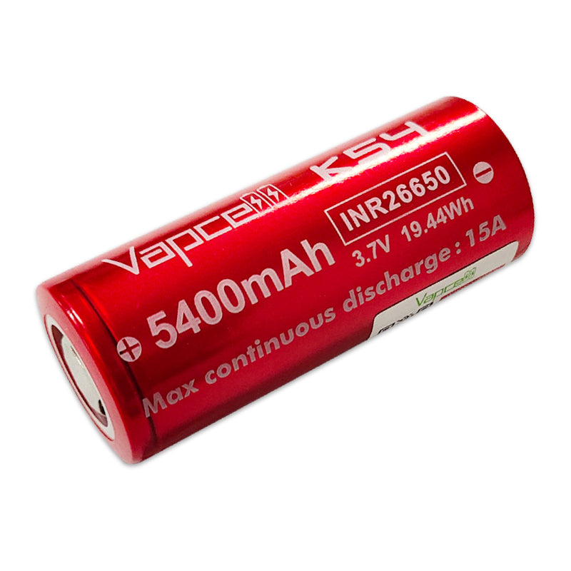 Vapcell K54 26650 15A 5400mAh Flat Top Rechargeable Battery